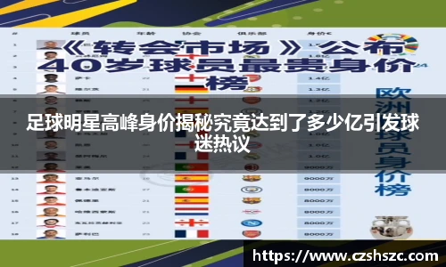 足球明星高峰身价揭秘究竟达到了多少亿引发球迷热议